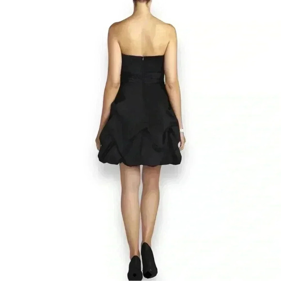 NWT David’s Bridal Strapless Short Bubble Skirt Rouched Waist Lapis/Purple Dress - Picture 2 of 16